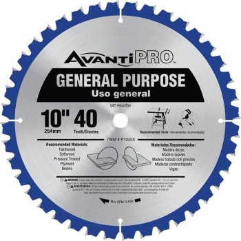 Image for Avanti Pro 10 In X 40-Tooth General Purpose Circular Saw Blade from HD Supply