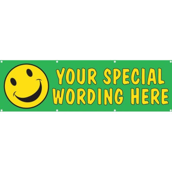 Image for Horizontal Semi-Custom Banner, Smiley Face, 15' X 4' from HD Supply