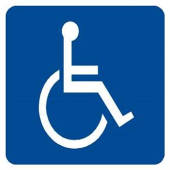 Handicapped Symbol Decal, 1-Sided, 4 X 4" Package Of 5
