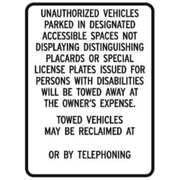 Image for California/Placards Disabled Parking Sign, Reflective, 18 x 24 from HD Supply