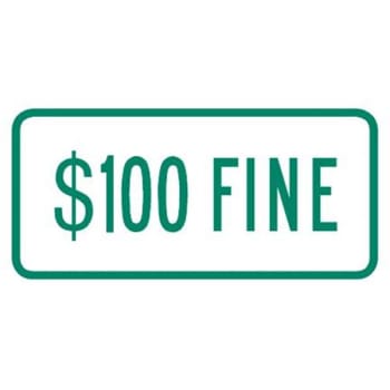 Image for 50 Dollar Fine Sign, Green Non-Reflective, 12 X 6" from HD Supply