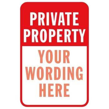 Image for Semi-Custom Private Property Sign, Red Reflective, 12 x 18 from HD Supply
