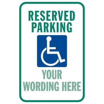 Image for Semi-Custom Reserved Parking Disabled Parking Sign Non-Reflective, 12 x 18 from HD Supply