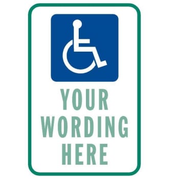 Image for Semi-Custom Disabled Parking Sign, Reflective, 12 X 18 from HD Supply