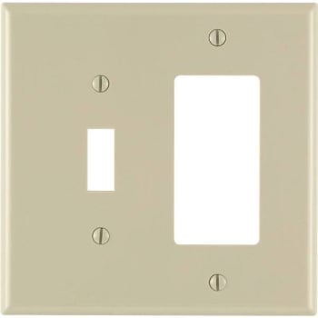 Image for Leviton Decora 2-Gang Midway 1-Toggle Combination Nylon Wall Plate, Ivory from HD Supply