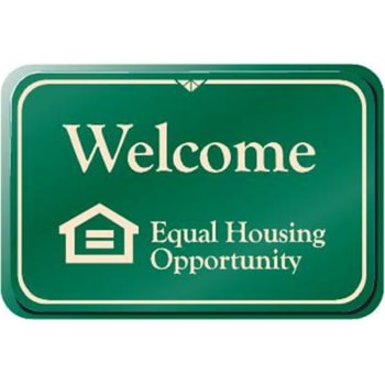 Image for Welcome Equal Housing Desk Sign, Ivory/green, 9 X 6 from HD Supply