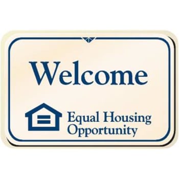 Image for Equal Housing Desk Sign, Blue/ivory, 9 X 6 from HD Supply