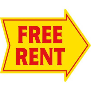 Promotional Free Rent Arrow Sign, 22-1/2 x 18