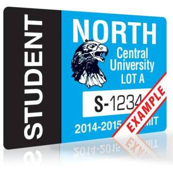 Image for Custom 2-Color Parking Permit With Front Adhesive, 3"x2", Package Of 100 from HD Supply