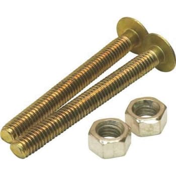 Proplus 5/16 In X 2-1/4 In Oval Closet Bolt, Solid Brass Package Of 2