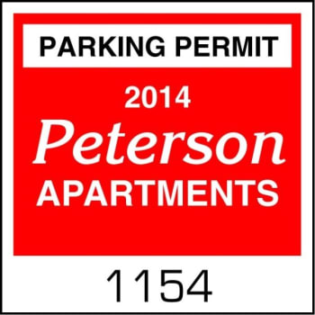 Image for Custom Static Cling Parking Permit, 2" x 2", Package of 100 from HD Supply