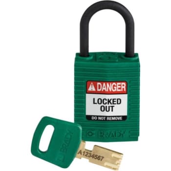 Image for Brady Safekey 1 In Plastic Shackle Keyed Different Nylon Padlock (12-Pack) (Green) from HD Supply