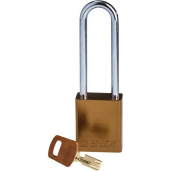 Image for Brady Safekey 3 in Steel Shackle Keyed Different Aluminum Padlock (12-Pack) (Brown) from HD Supply