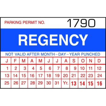Image for Custom Punch Out Parking Permit, Static Cling Expiration, 3 X 2" Package Of 100 from HD Supply