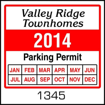Image for Custom Punch Out Parking Permit Static Cling, 3 X 3 Package Of 100 from HD Supply