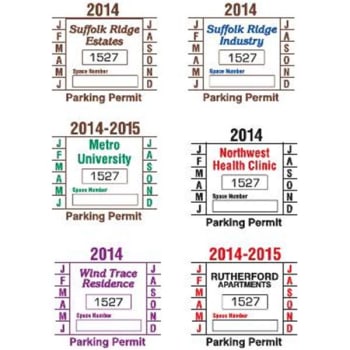 Image for Custom Punch-Out Parking Permit, Front Adhesive, 3x3", Package Of 100 from HD Supply