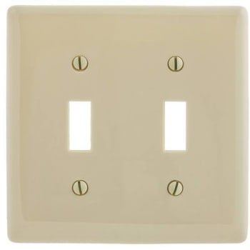 Hubbell 2-Gang Ivory Medium Size Toggle Wall Plate