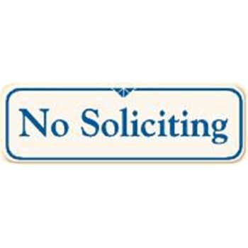 Image for Desk Sign No Soliciting Ivory from HD Supply