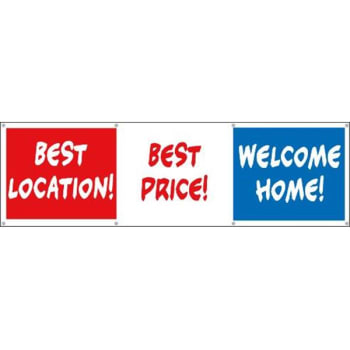 Image for Horizontal Best Location!/best Price!/welcome Home! Banner, 10' X 3' from HD Supply