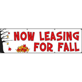 Image for Horizontal Now Leasing for Fall Banner, Autumn Leaves, 10' x 3' from HD Supply