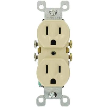Image for Leviton 15 Amp Residential Grade Grounding Duplex Outlet, Ivory Package Of 10 from HD Supply