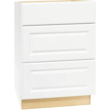 Image for Hampton Bay Satin White Raised Panel Kitche Drawer Base W/glides 24 X 34.5 X 24" from HD Supply