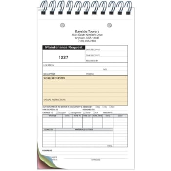 Image for Personalized 4-Part Maintenance Request Book, Labor/material Format from HD Supply