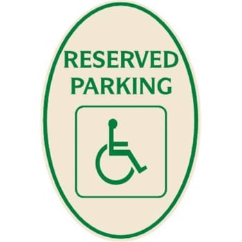 Image for Reserved Parking/handicapped Symbol Oval Sign, Green On Ivory, 12 X 18 from HD Supply
