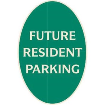 Image for Future Resident Parking Oval Designer Sign, Ivory On Green, 12 X 18 from HD Supply