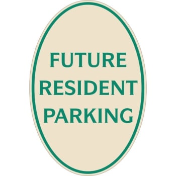 Image for Future Resident Parking Oval Designer Sign, Green On Ivory, 12 X 18 from HD Supply