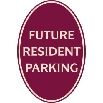 Image for Future Resident Parking Oval Designer Sign, Ivory On Burgundy, 12 X 18 from HD Supply
