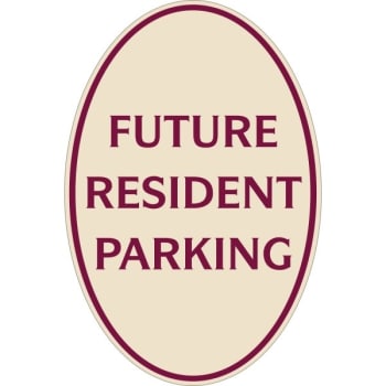 Image for Future Resident Parking Oval Designer Sign, Burgundy On Ivory, 12 X 18 from HD Supply