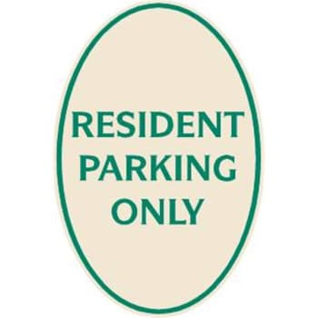 Image for Resident Parking Oval Designer Sign, Green On Ivory, 12 X 18 from HD Supply