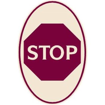Image for Designer Stop Sign, Oval, Burgundy On Ivory, 12 X 18 from HD Supply