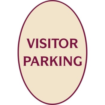 Image for Visitor Parking Oval Designer Sign, Burgundy On Ivory, 12 X 18 from HD Supply