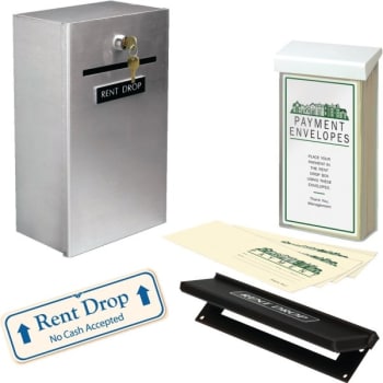 Rent Drop Box Kit, Aluminum With Ivory Sign