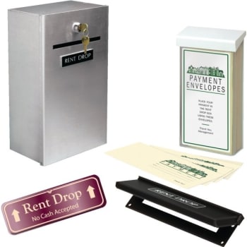 Rent Drop Box Kit, Aluminum With Burgundy Sign
