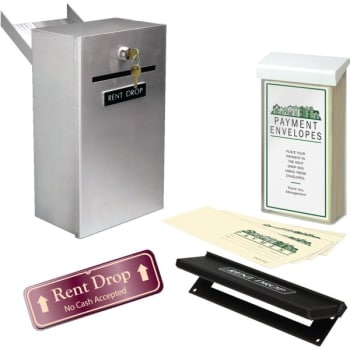 Image for Rent Drop Box Kit with Door Chute, Aluminum with Burgundy Sign from HD Supply