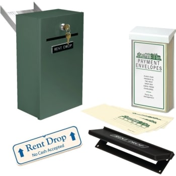 Rent Drop Box Kit With Concrete Chute, Green With Ivory Sign