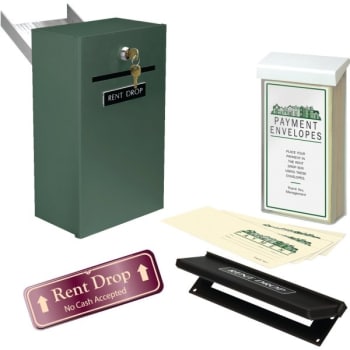 Image for Rent Drop Box Kit With Concrete Chute, Green With Burgundy Sign from HD Supply