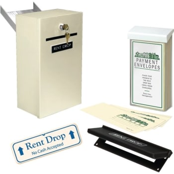 Rent Drop Box Kit With Wall Chute, Beige With Ivory Sign