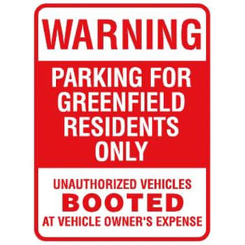 Image for Warning/Parking For...  Sign, Red Non-Reflective, 18 X 24" from HD Supply