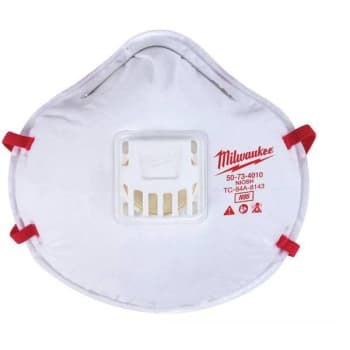 Milwaukee N95 Professional Multi-Purpose Valved Respirator Package Of 10