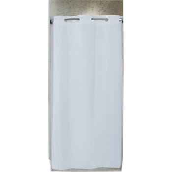 Image for Hookless Stall Size 42 In X 74 In White 10-Gauge Shower Curtain from HD Supply
