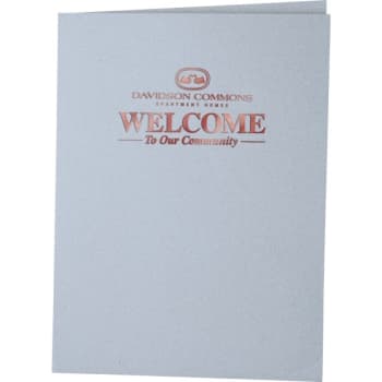 Image for Personalized Welcome Folders, Foil Stamped Linen, Gray Package Of 100 from HD Supply