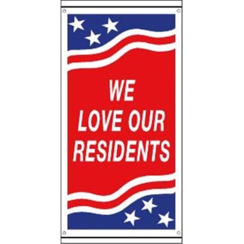 Image for We Love Our Residents Boulevard Banner, Patriotic, 30 x 60 from HD Supply