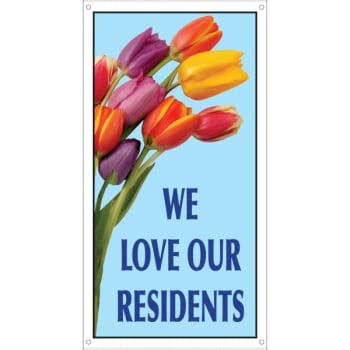 Image for We Love Our Residents Photo Boulevard Banner, Tulips, 30 x 60 from HD Supply