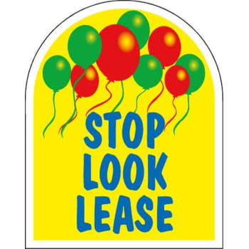 Image for Aluminum Stop Look Lease Arched Amenity Sign, Balloons, 24 X 30 from HD Supply