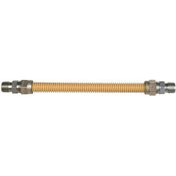Watts Ss Gas Appliance Connector, Yellow 1/2 Odx3/8 Idx1/2 Mnptx1/2" Fnpt, 24" L