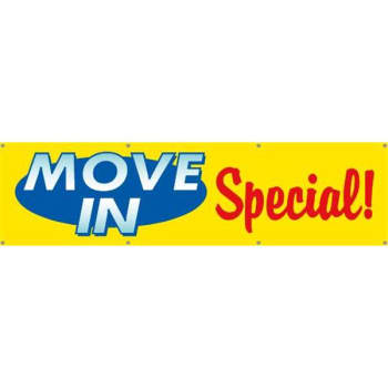 Image for Horizontal Move-In Specials Banner, Yellow/Blue/Red, 15' x 4' from HD Supply